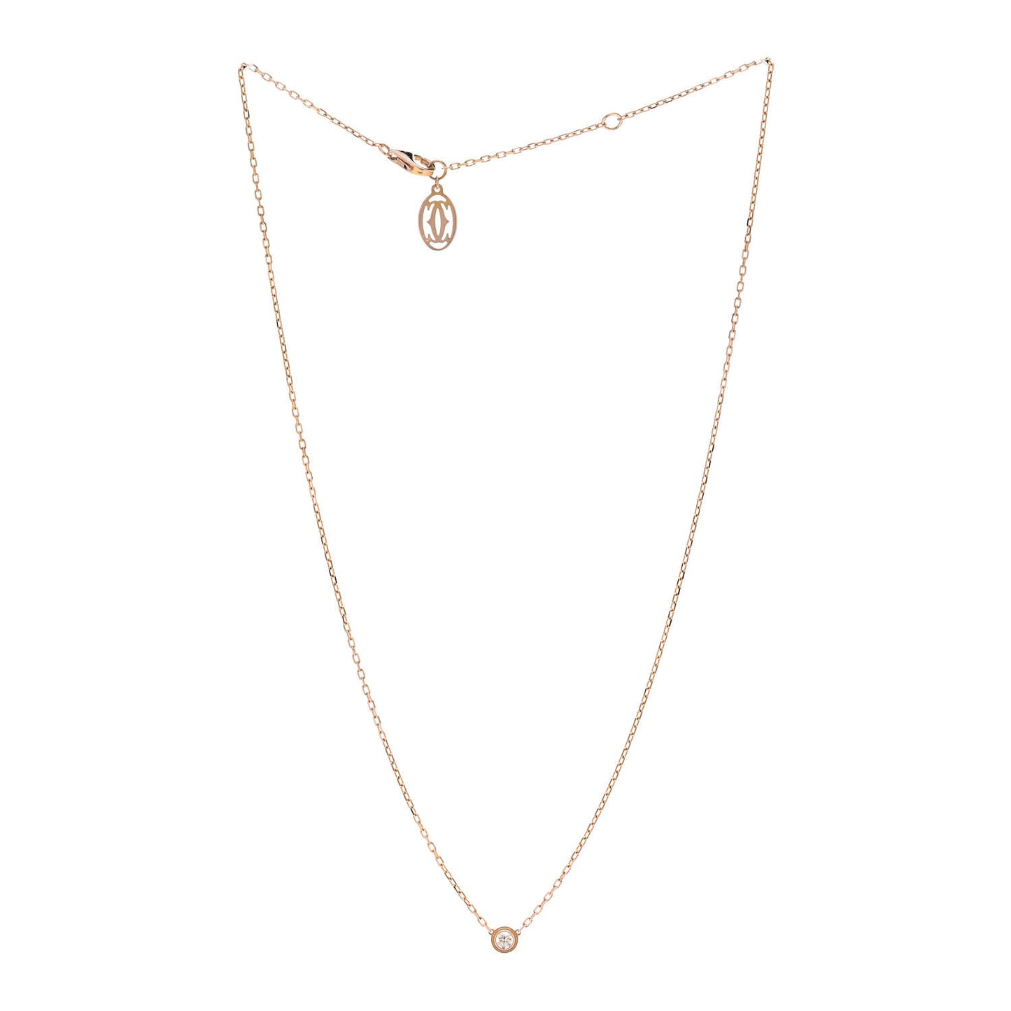 18K Pink Gold Diamond SM D'Amour Pendant Necklace