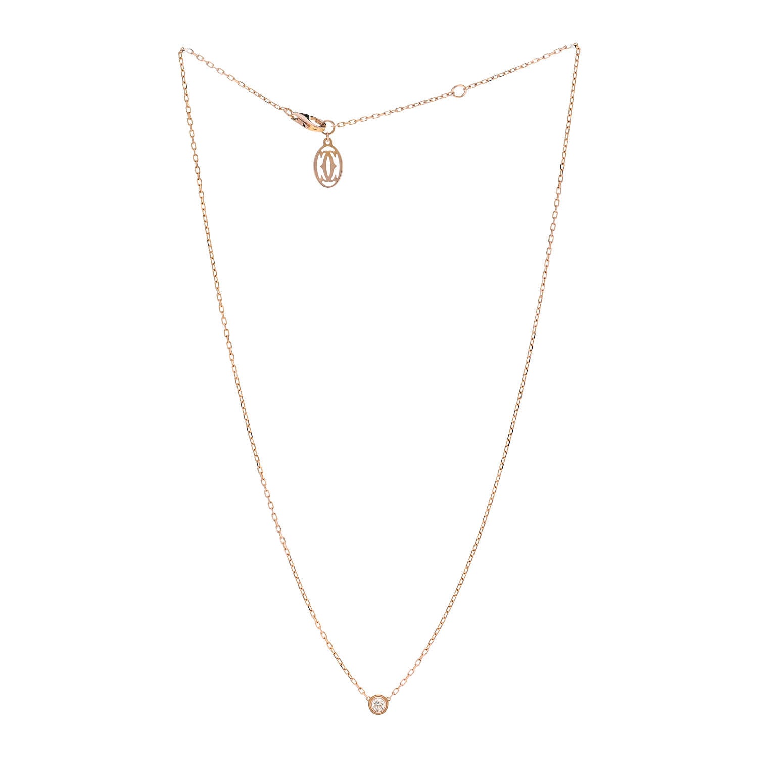 Cartier 18K Pink Gold Diamond SM D'Amour Pendant Necklace 3 of 5