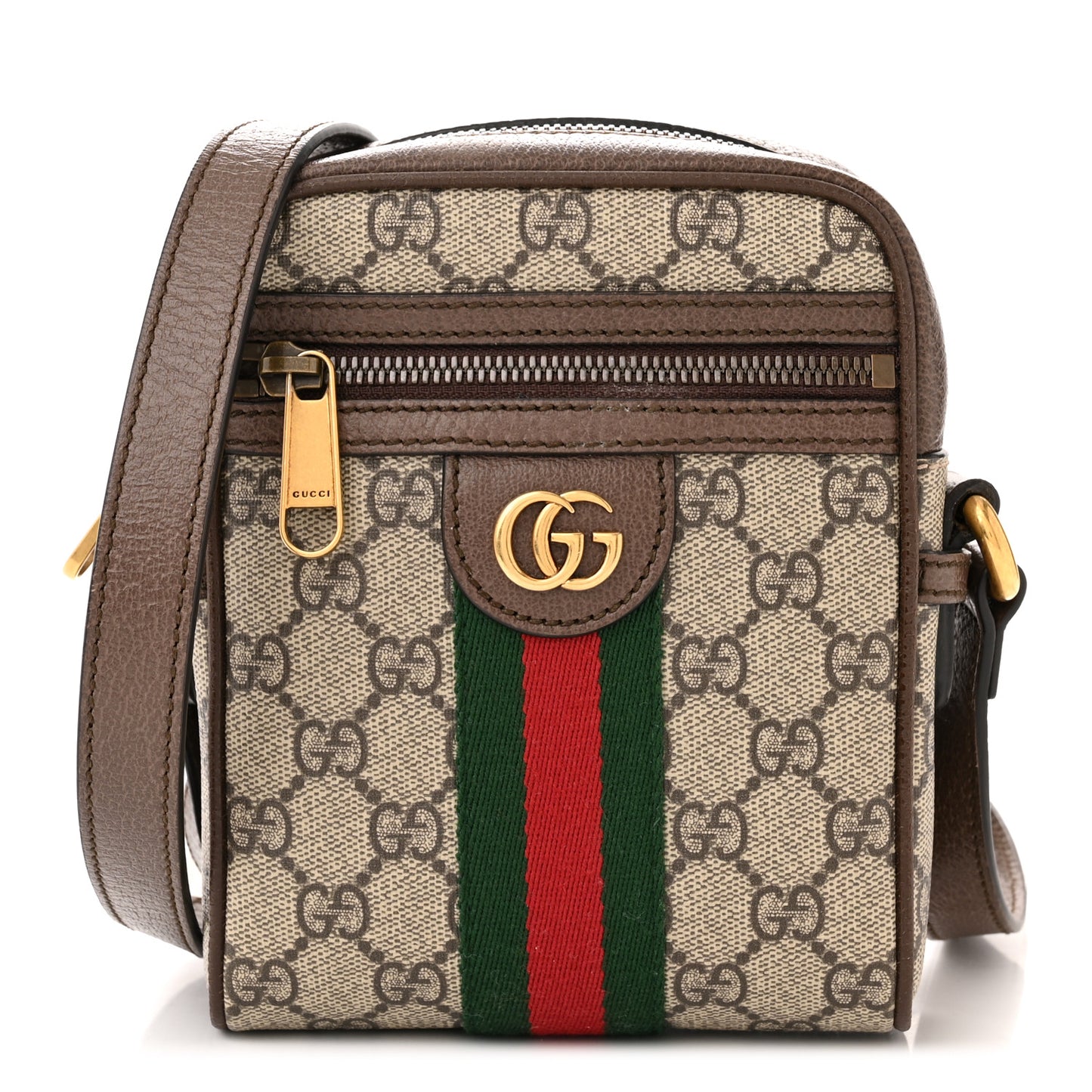 GG Supreme Monogram Web Mini Ophidia Messenger Brown