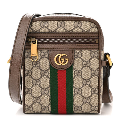 Gucci GG Supreme Monogram Web Mini Ophidia Messenger Brown 1 of 13