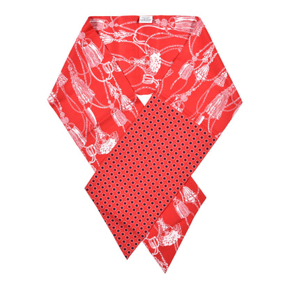 Hermes Silk Passementerie Maxi Twilly Cut Rouge White Marine 1 of 4