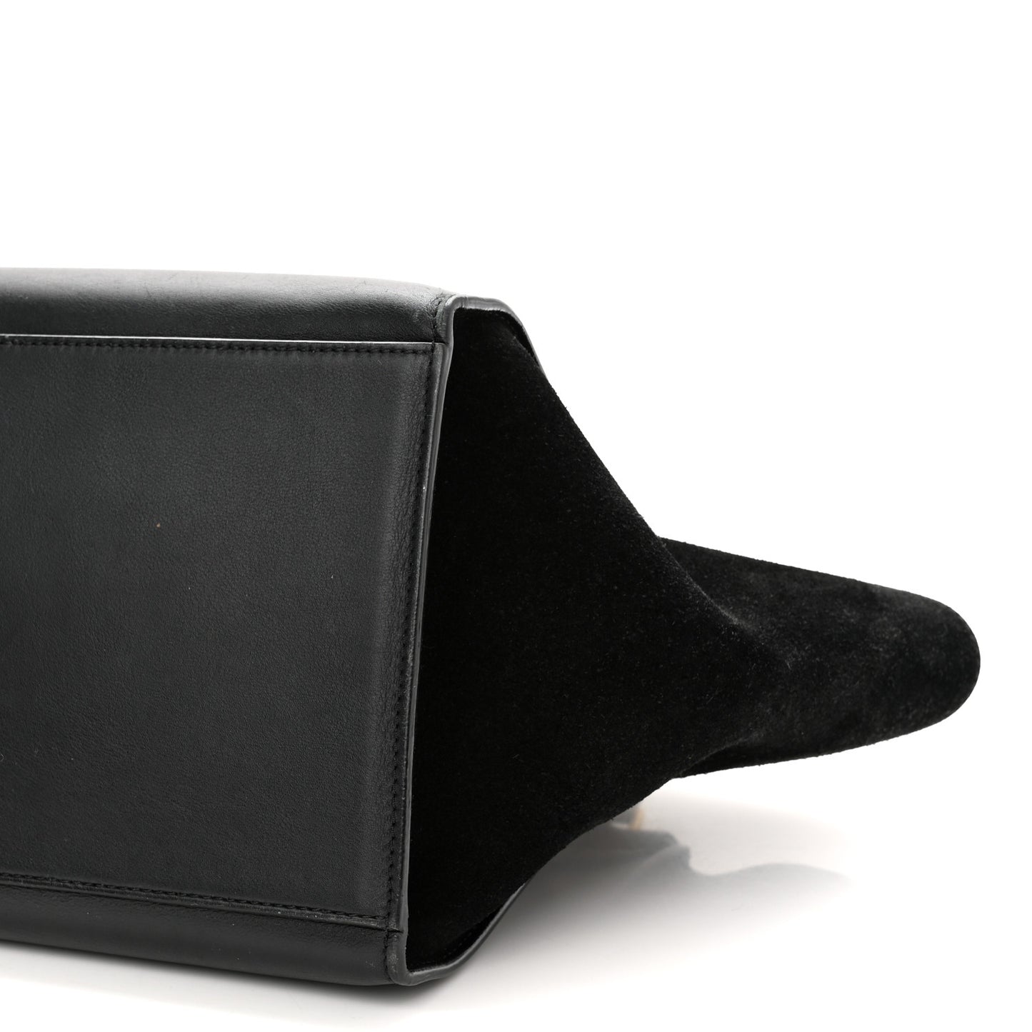 Crocodile Embossed Calfskin Suede Medium Trapeze Black