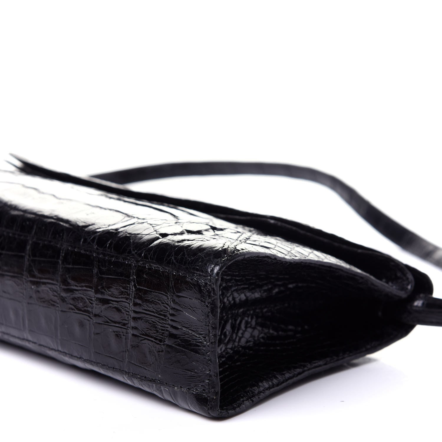 Nancy Gonzalez Crocodile Envelope Shoulder Bag Black 8 of 9