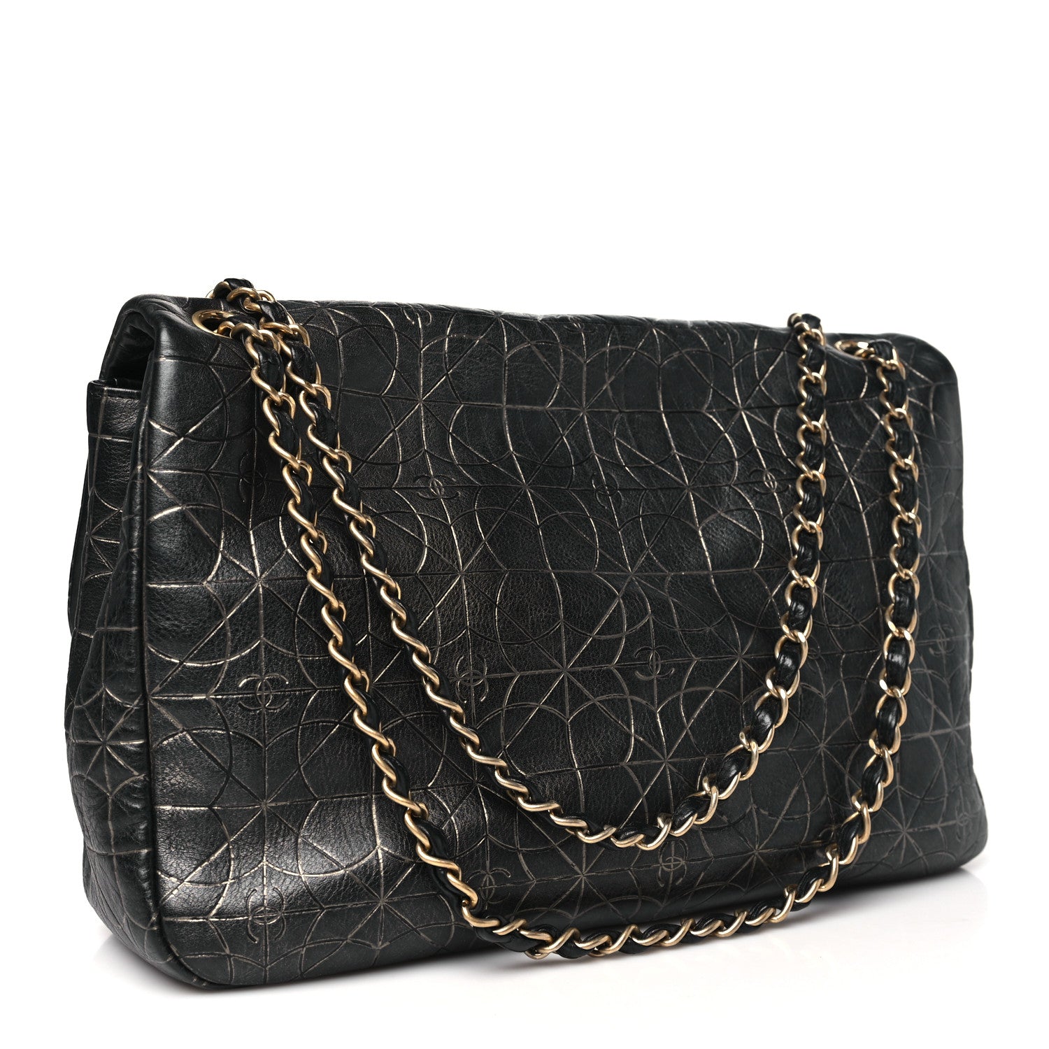 Chanel Metallized Effect Embossed Calfskin Quilted Paris Moscou Moujik Flap Black 3 of 10