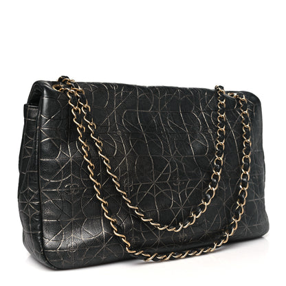 Chanel Metallized Effect Embossed Calfskin Quilted Paris Moscou Moujik Flap Black 3 of 10