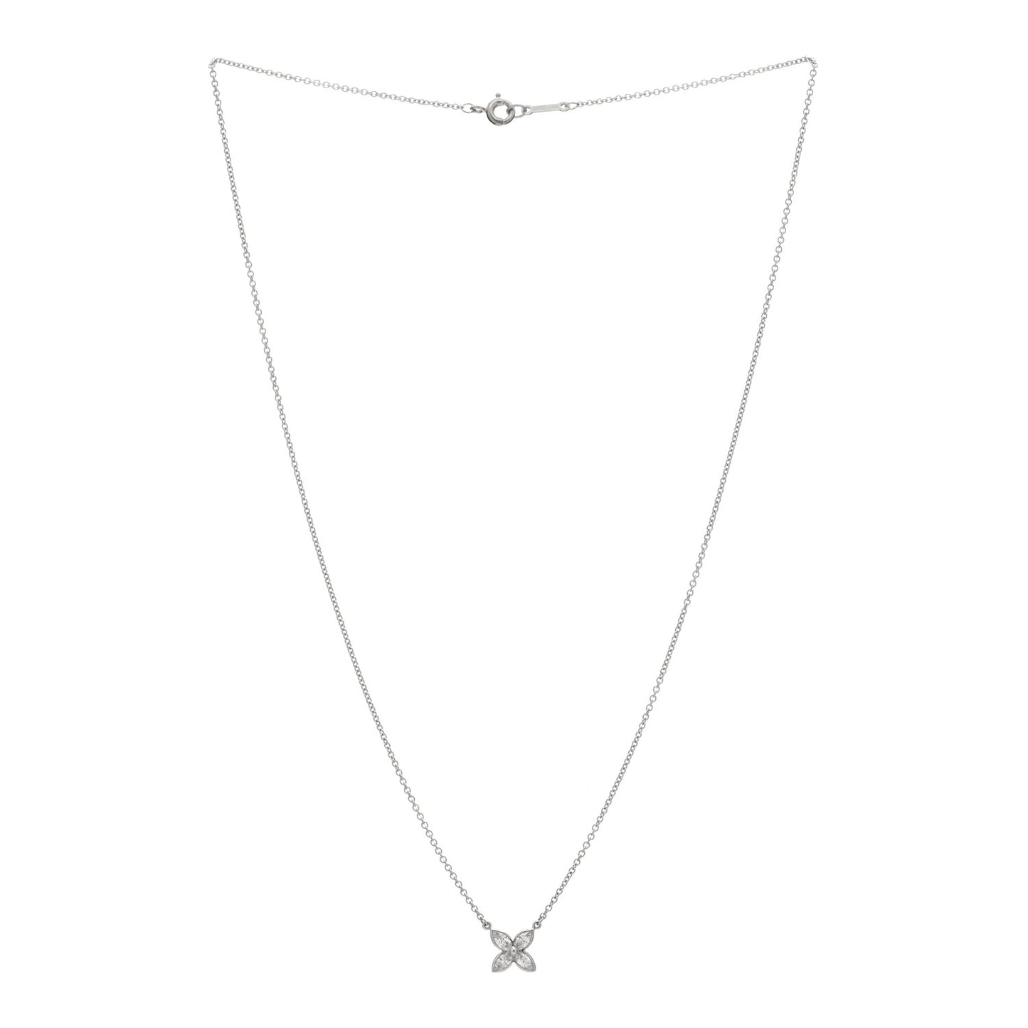 Platinum Diamond Small Bezel Set Victoria Necklace