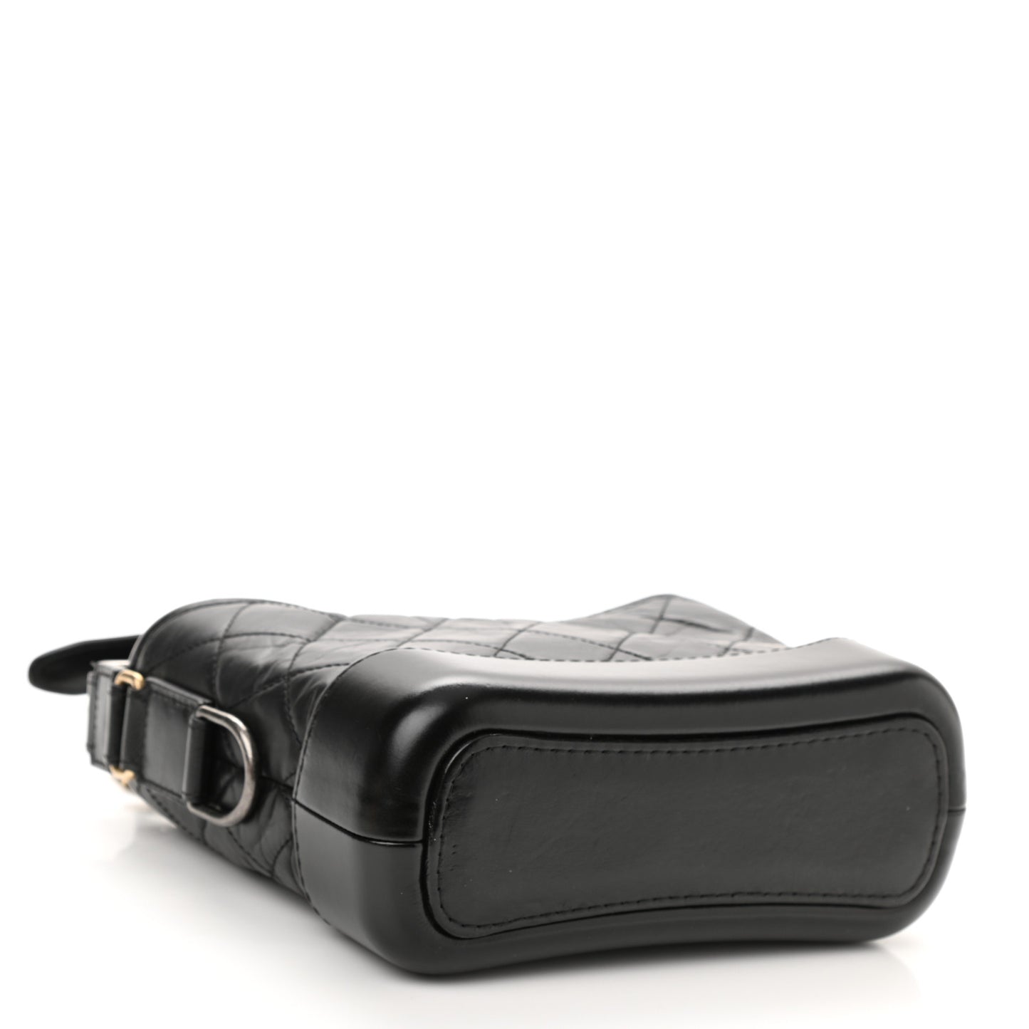 Aged Calfskin Quilted Small Gabrielle Hobo Black