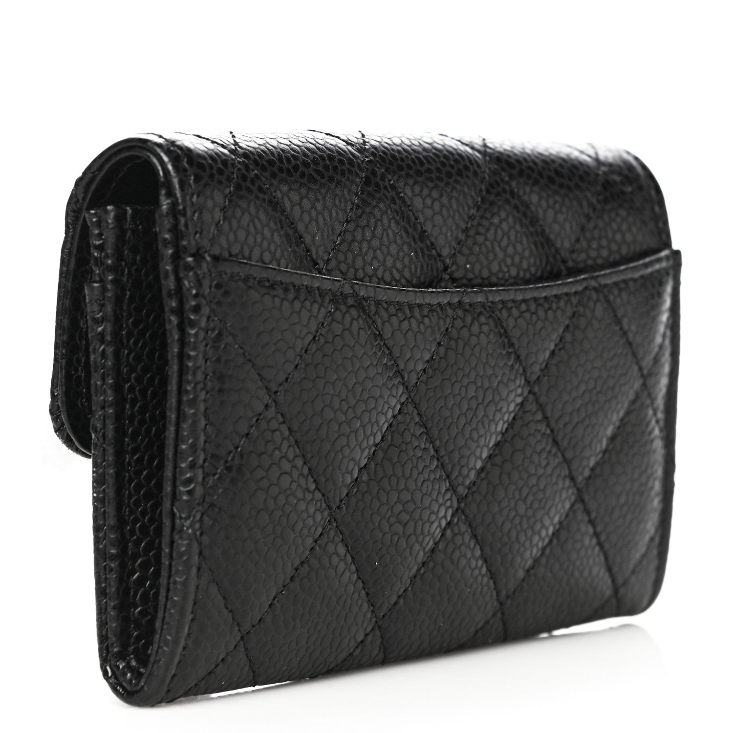 Chanel Caviar Quilted Flap Card Holder Wallet Black 3 of 11