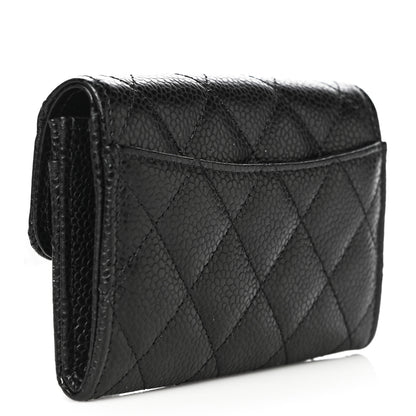 Chanel Caviar Quilted Flap Card Holder Wallet Black 3 of 11