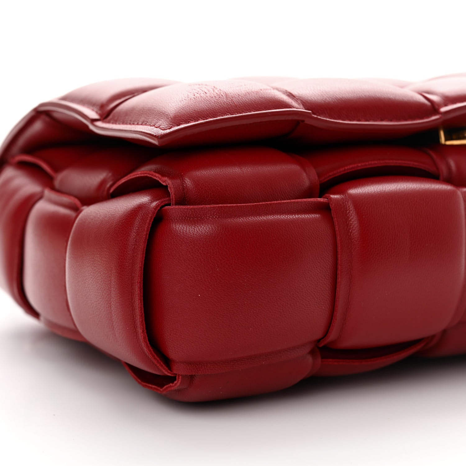 Bottega Veneta Nappa Maxi Intreccio Padded Cassette Crossbody Bag Dark Red 9 of 11