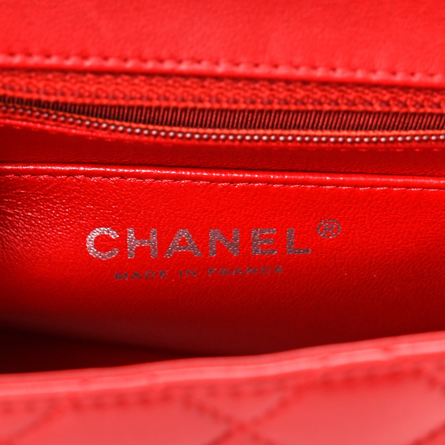 Chanel Lambskin Quilted Mini Square Flap Red 6 of 10