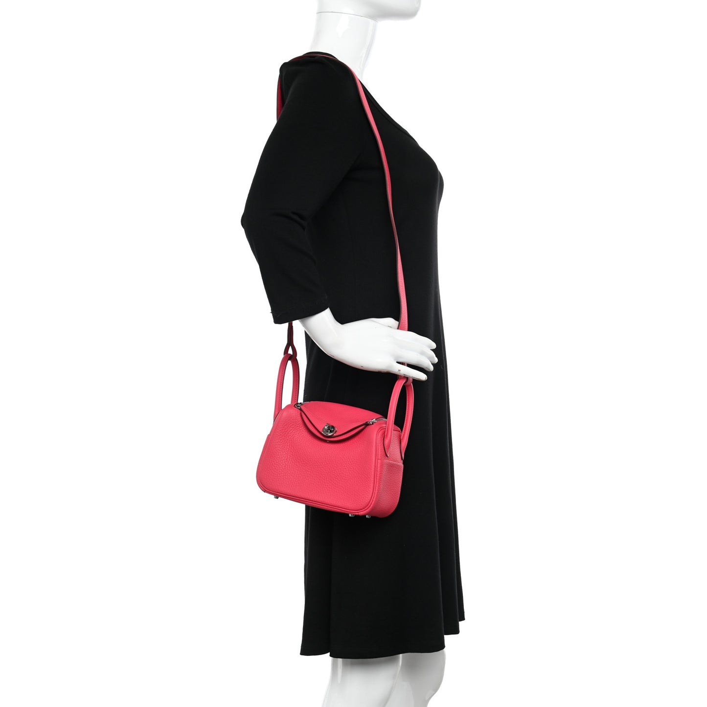 Taurillon Clemence Mini Lindy 20 Rose Extreme