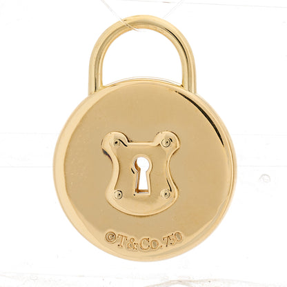 Tiffany 18K Yellow Gold Round Lock Charm 3 of 3