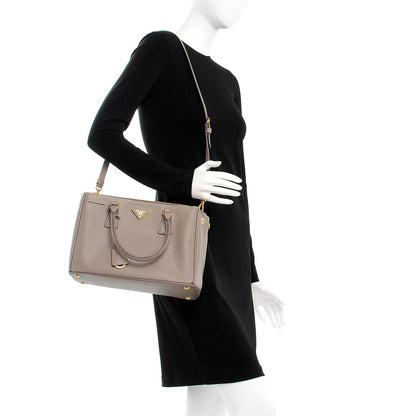 Prada Saffiano Small Galleria Double Zip Tote Argilla 2 of 11