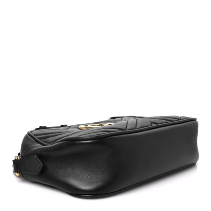 Gucci Calfskin Matelasse Small GG Marmont Chain Shoulder Bag Black 4 of 13
