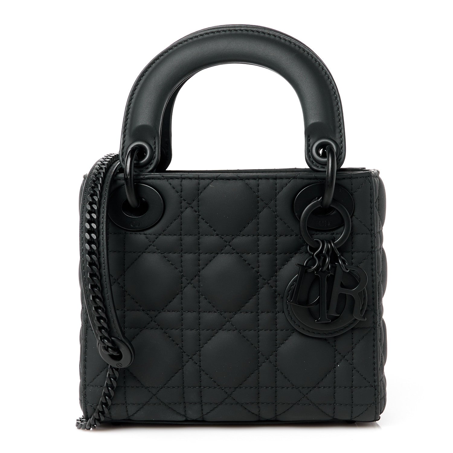 Christian Dior Ultra Matte Calfskin Cannage Mini Lady Dior Black 1 of 10