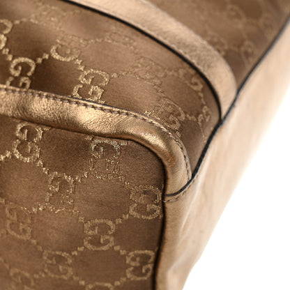 Gucci Satin Monogram Small Abbey Boston Metallic Bronze 15 of 17