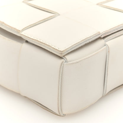 Bottega Veneta Lambskin Maxi Intrecciato Cassette Crossbody Bag White 8 of 9