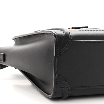 Celine Smooth Calfskin Nano Luggage Black 8 of 9