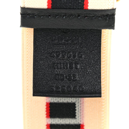 Gucci Jacquard Crystal Stripe Double G Belt 80 32 White 3 of 6