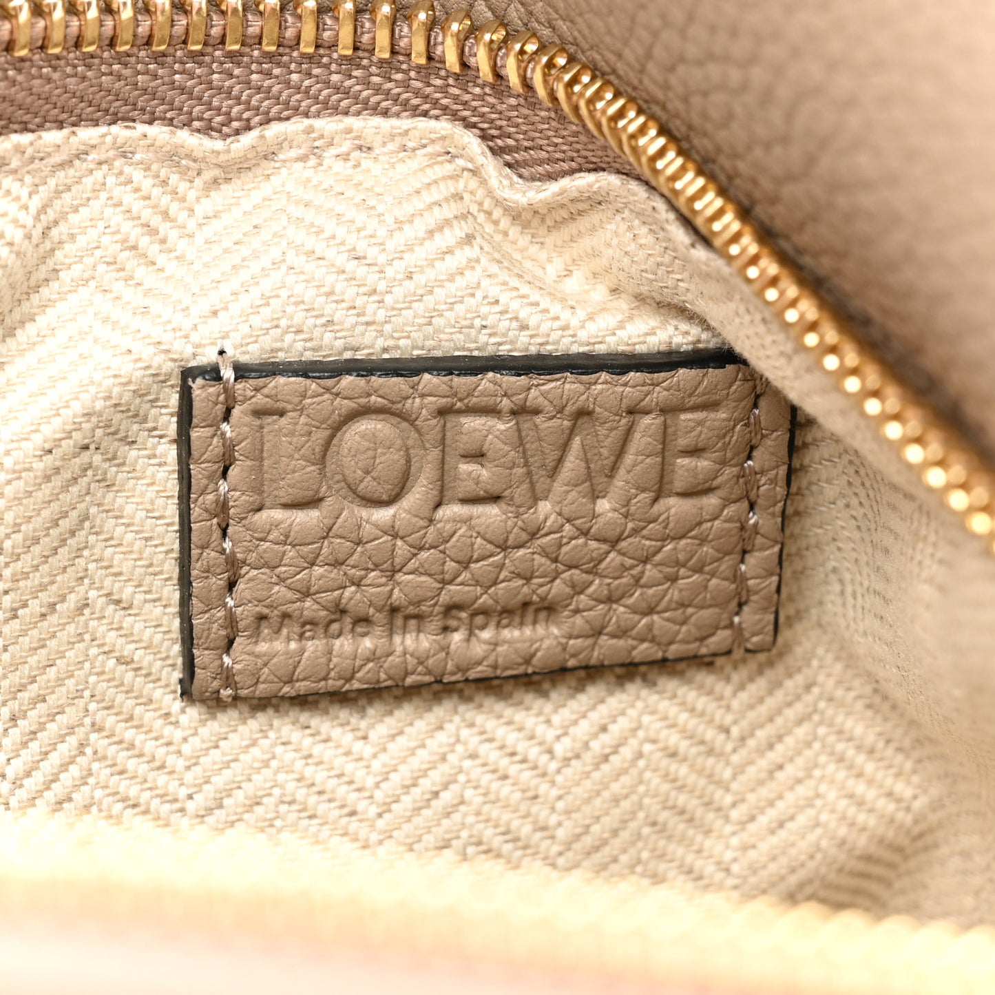 Grained Calfskin Small Puzzle Bag Sand