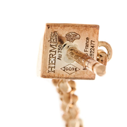 Hermes 18K Rose Gold Diamond Clou d'H Dangle Earrings 5 of 7