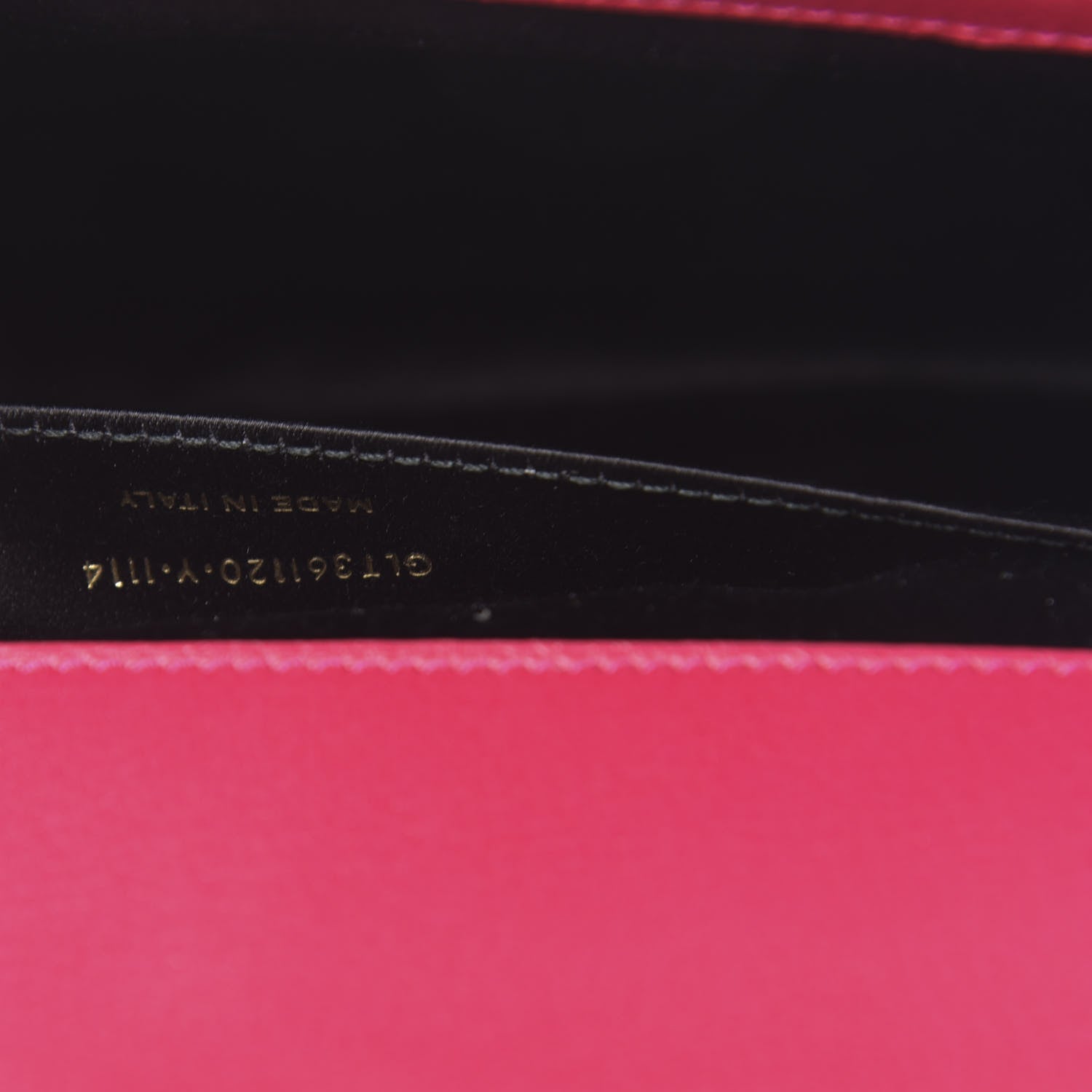 Saint Laurent Calfskin Monogram Large Belle De Jour Clutch Lipstick Fuchsia 7 of 9