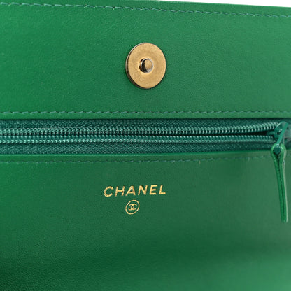Chanel Lambskin Quilted Chanel 19 Wallet On Chain WOC Green 6 of 12