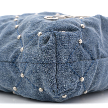 Chanel Washed Denim Quilted Studded Mini Chanel 22 Blue 9 of 10
