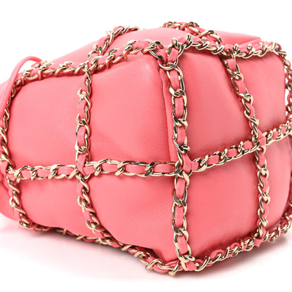 Chanel Lambskin Bucket Chain Drawstring Bag Pink 8 of 9
