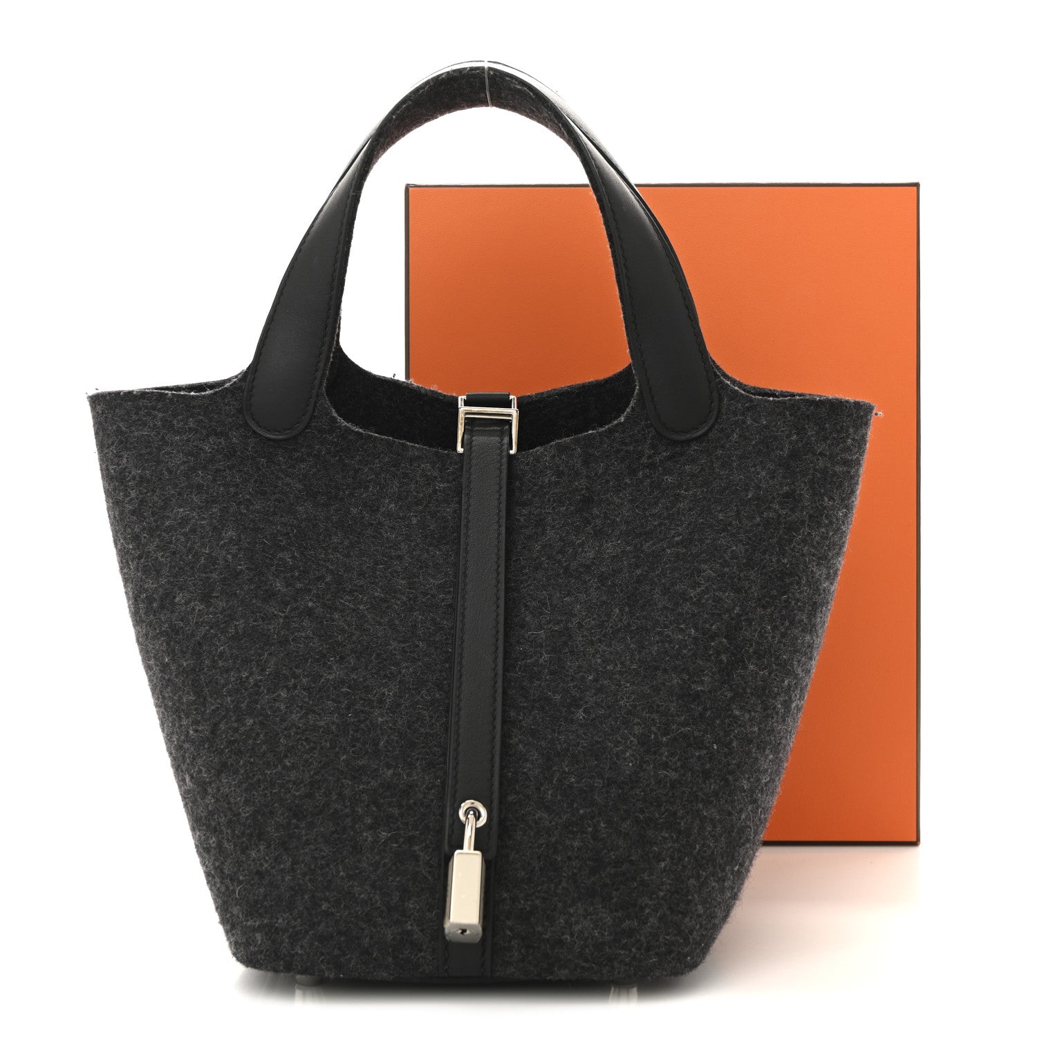 HERMES ブラック手袋 サイズ9 Hermes Feutre Swift Picotin Lock 18 PM Gris Moyen Black 1779939