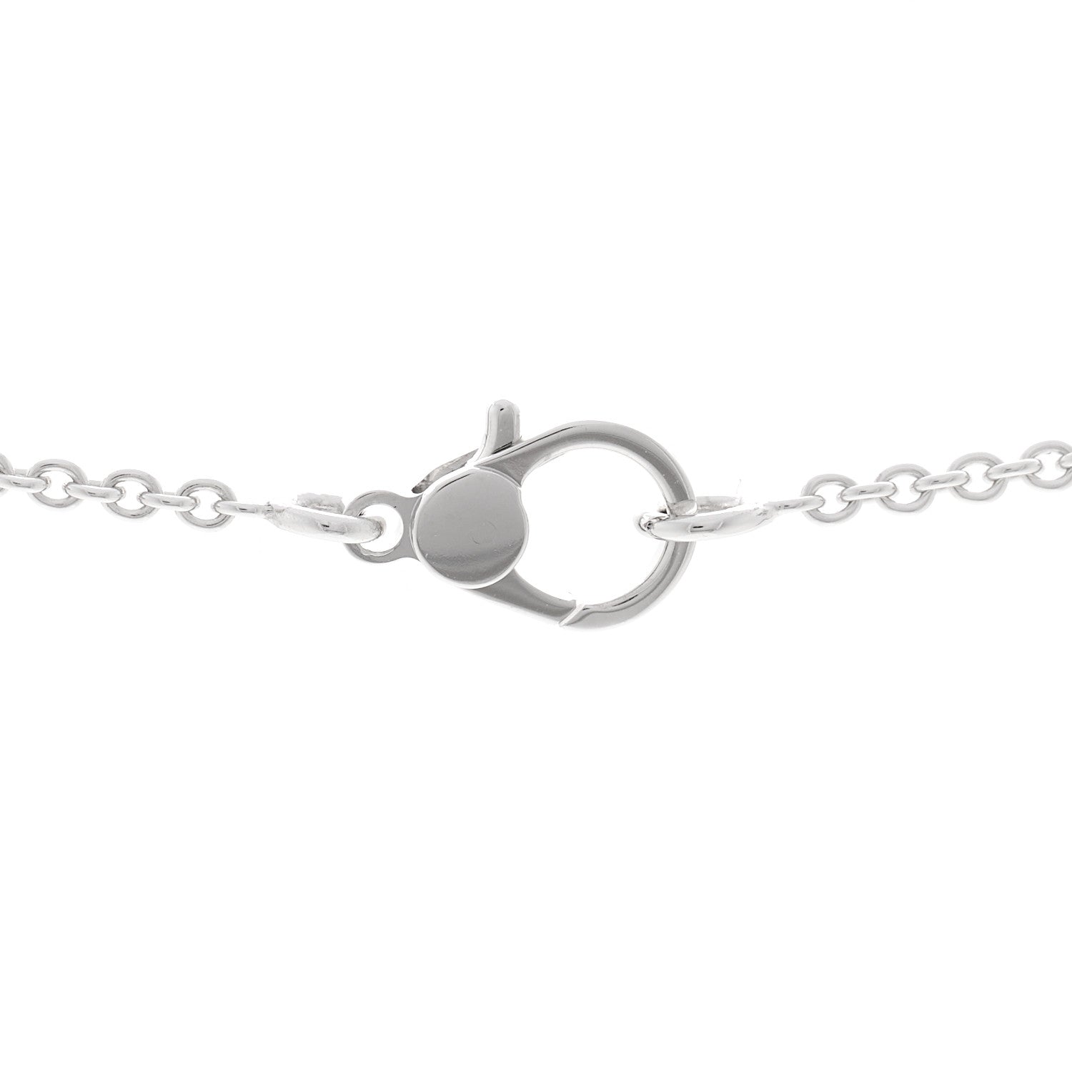 Hermes 18K White Gold Diamond Finesse Pendant Necklace 4 of 6