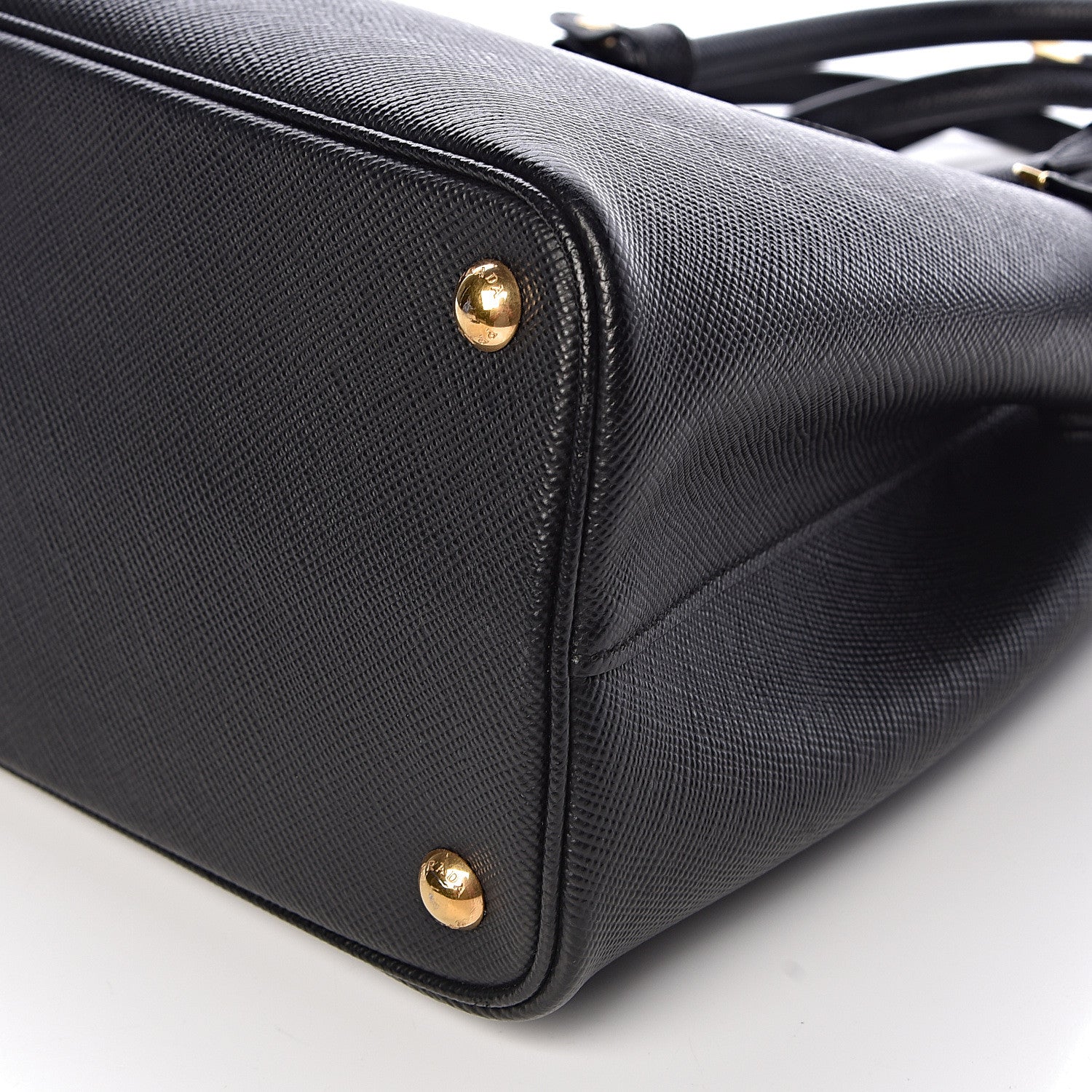 Prada Saffiano Cuir Small Double Bag Black Mughetto 10 of 11