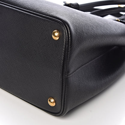 Prada Saffiano Cuir Small Double Bag Black Mughetto 10 of 11