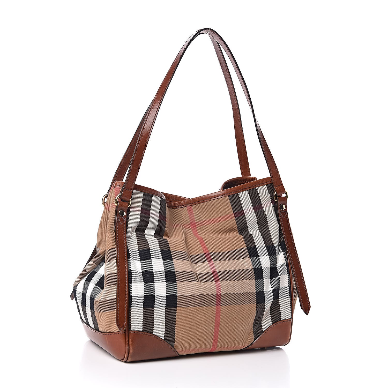 Burberry House Check Small Canterbury Tote Dark Tan 3 of 15