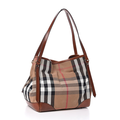 Burberry House Check Small Canterbury Tote Dark Tan 3 of 15