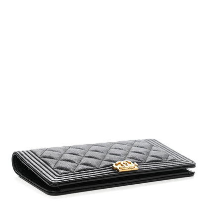Chanel Caviar Quilted Boy Yen Wallet Black 4 of 9