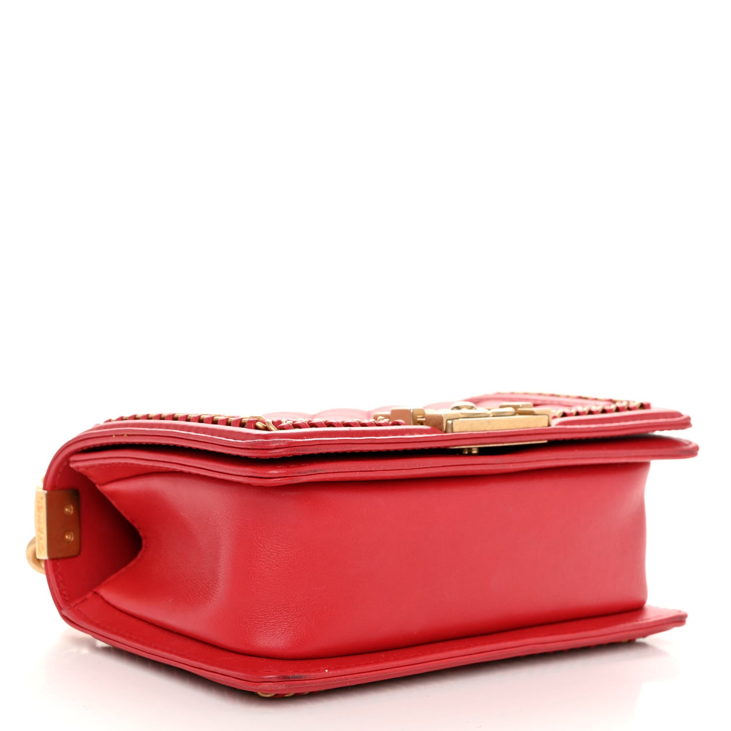 Chanel Calfskin Quilted Small Boy Top Handle Flap Red 4 of 12