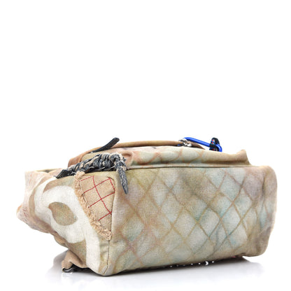 Chanel Graffiti Printed Canvas Medium Backpack Beige 4 of 9