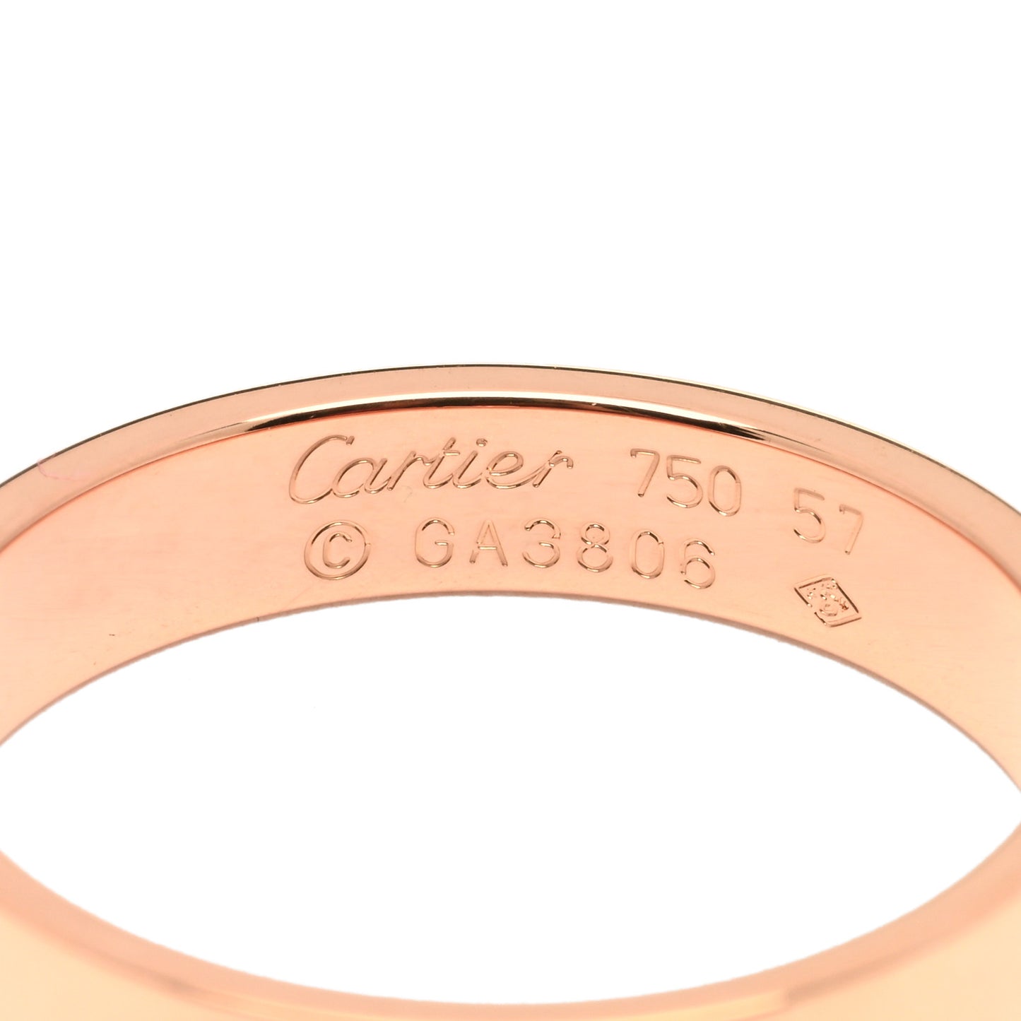 18K Pink Gold 4mm LOVE Wedding Band Ring 57 8