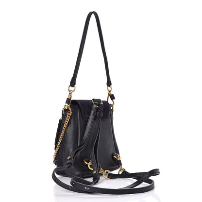 Chloe Suede Calfskin Studded Mini Faye Backpack Blue 3 of 7