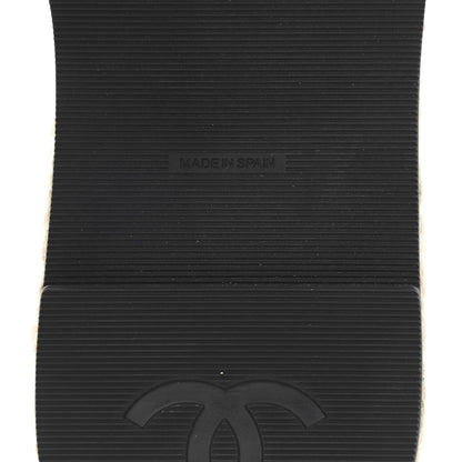 Chanel Lambskin Cap Toe CC Espadrilles Sandals 35 Black 6 of 8