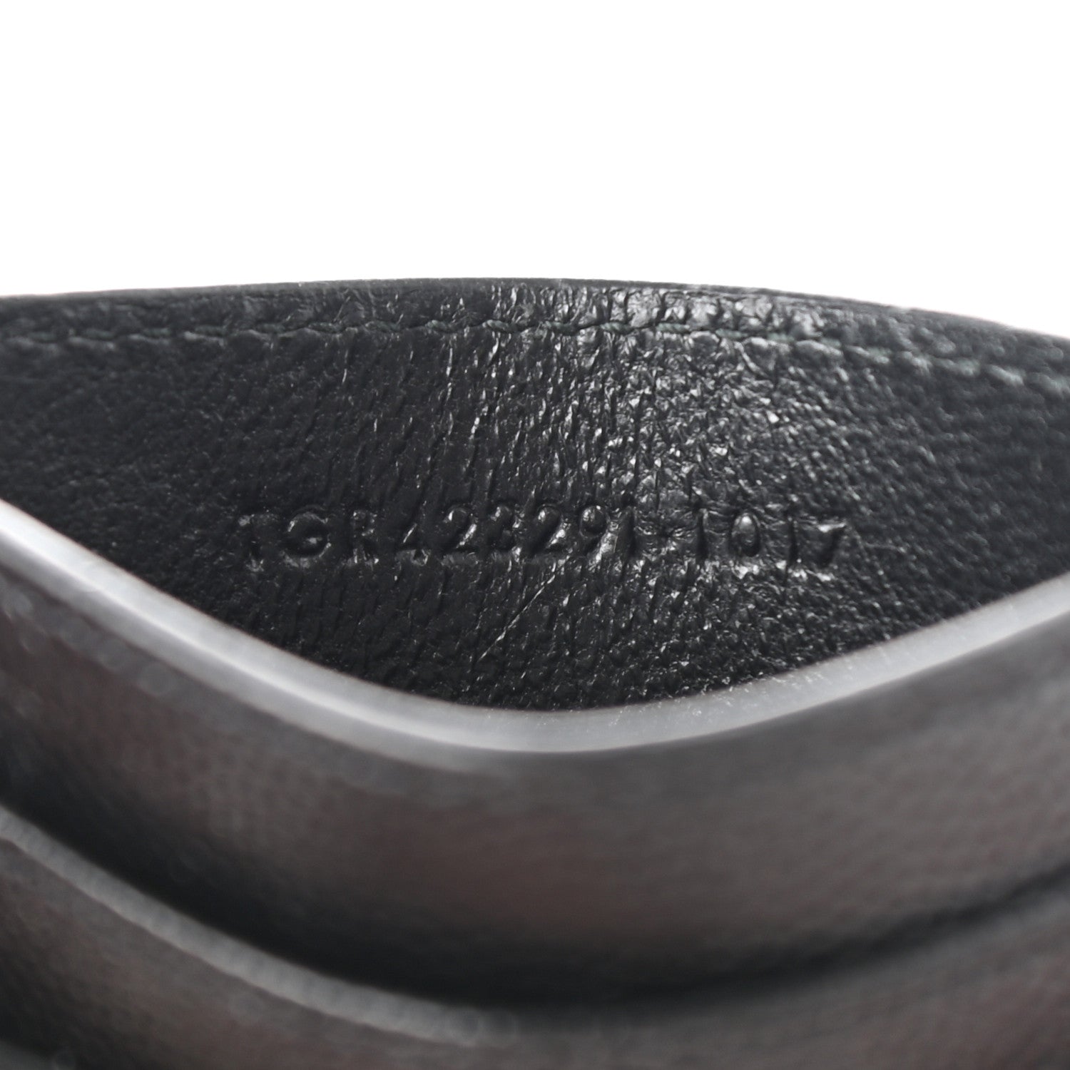 Saint Laurent Grain De Poudre Matelasse Chevron Monogram Credit Card Case Black 7 of 7