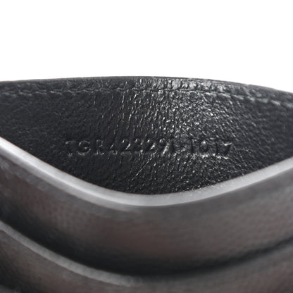 Saint Laurent Grain De Poudre Matelasse Chevron Monogram Credit Card Case Black 7 of 7