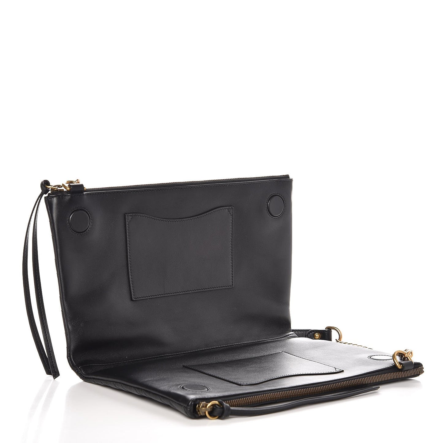 Calfskin Matelasse GG Marmont Double Zip Chain Bag Black