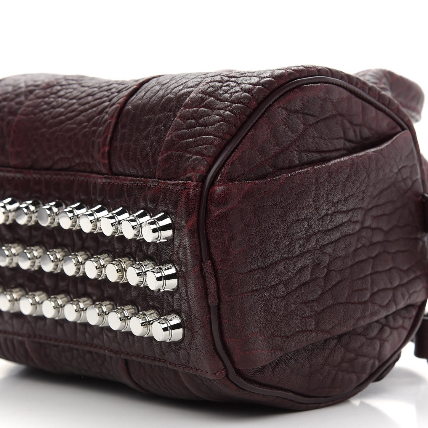 Pebbled Lambskin Mini Rockie Beet Rhodium Hardware
