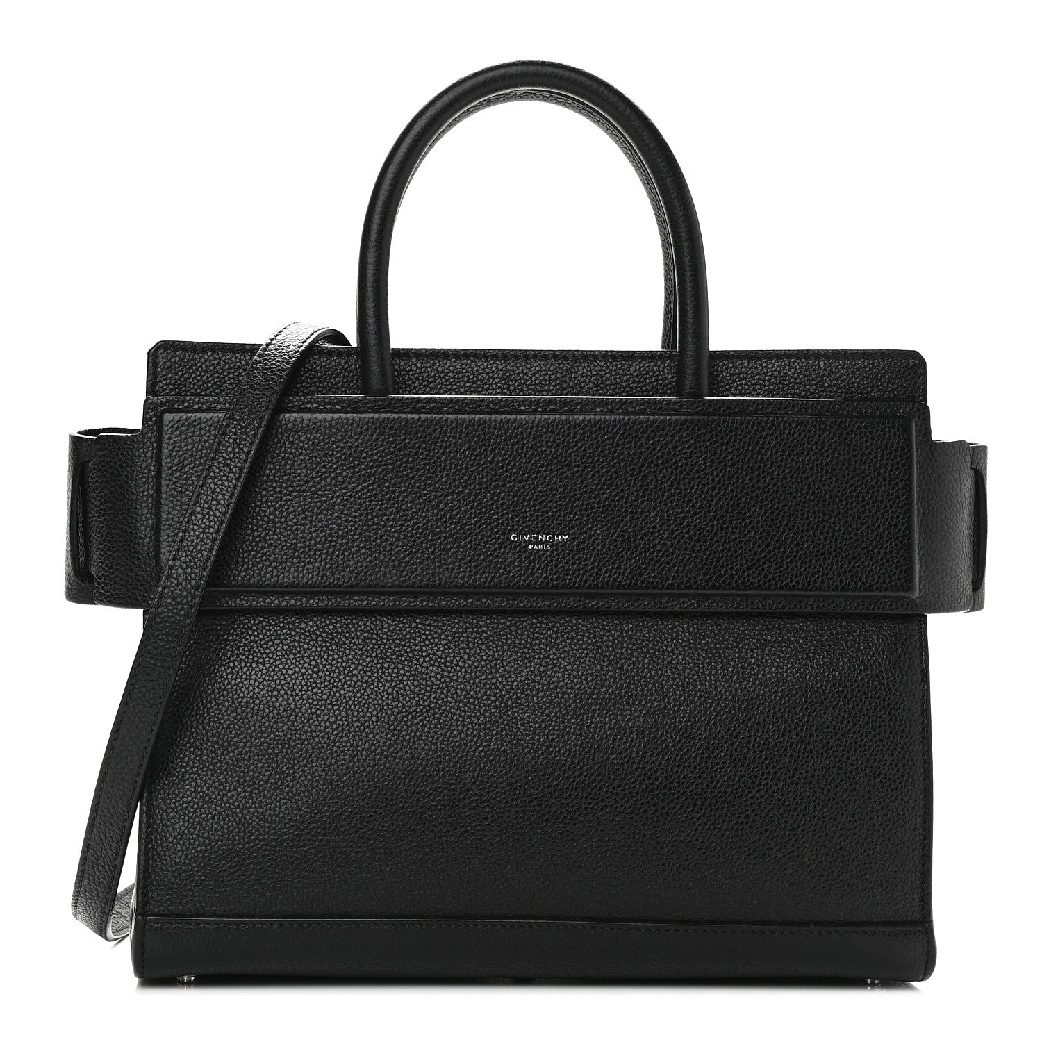 Givenchy Grained Calfskin Small Horizon Satchel Black 1 of 9