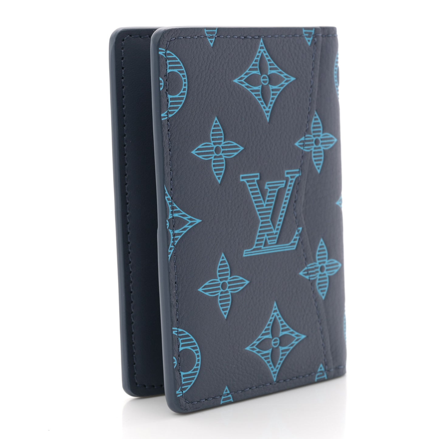 Calfskin Monogram Shadow Pocket Organizer Blue