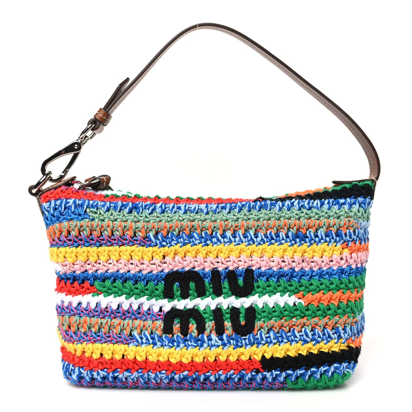 Fabric Crochet Pouch Multicolor