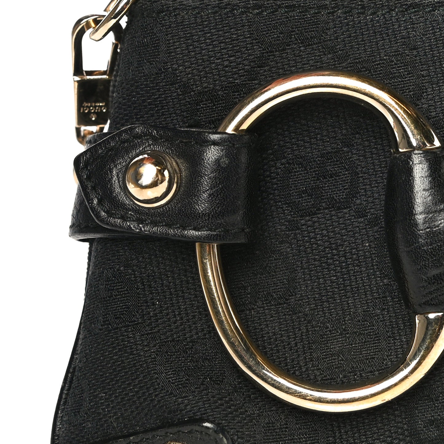 Monogram Web Horsebit Chain Clutch Black